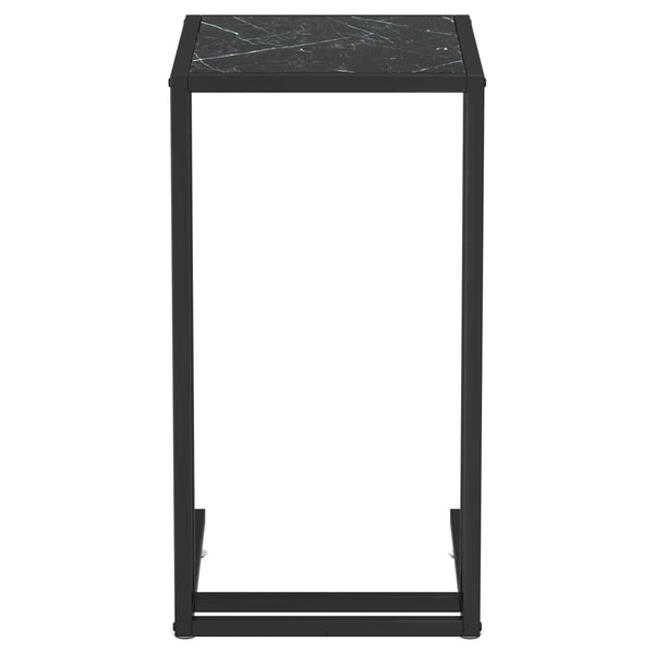 Tables Computer Side Table Black Marble 50X35x65 Cm Tempered Glass