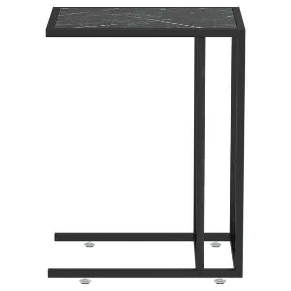 Tables Computer Side Table Black Marble 50X35x65 Cm Tempered Glass