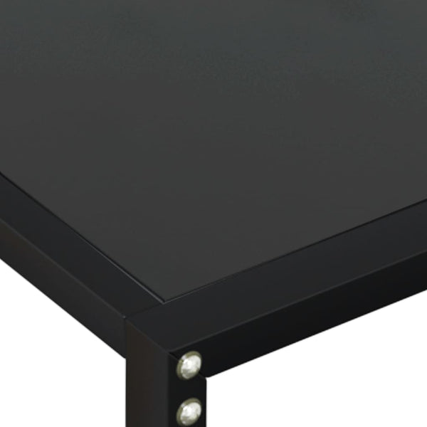 Tables Console Table Black 140X35x75.5Cm Tempered Glass