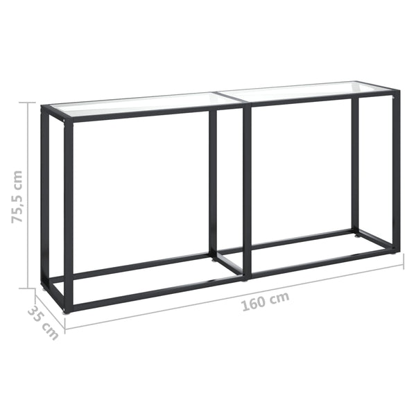 Hall Tables Console Table Transparent 160X35x75.5Cm Tempered Glass