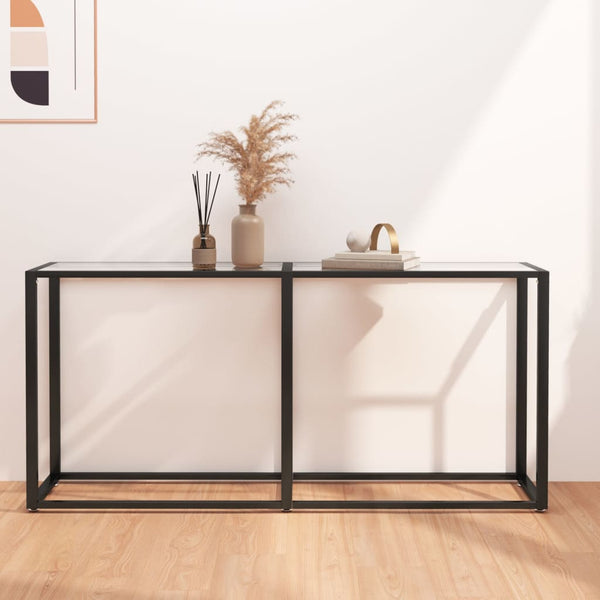 Hall Tables Console Table Transparent 160X35x75.5Cm Tempered Glass