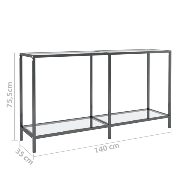 Hall Tables Console Table Transparent 140X35x75.5 Cm Tempered Glass