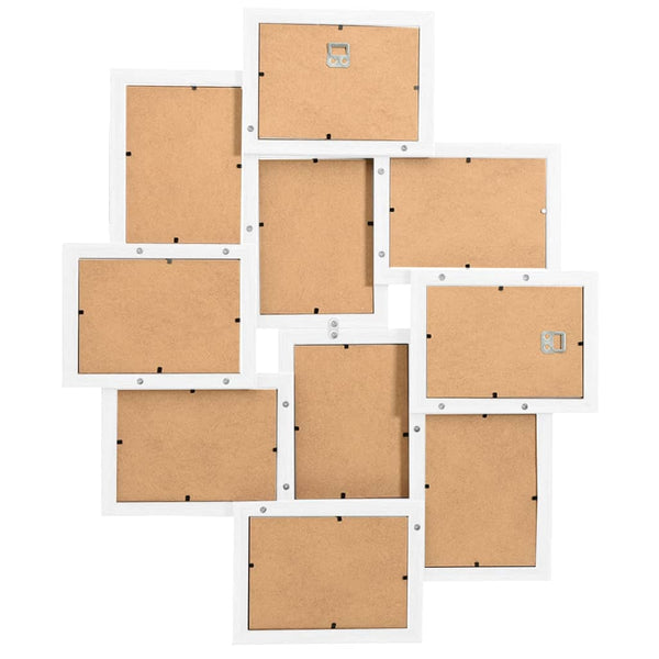 Photo Frames Collage Photo Frame For Picture 10 Pcs 10X15 Cm White Mdf