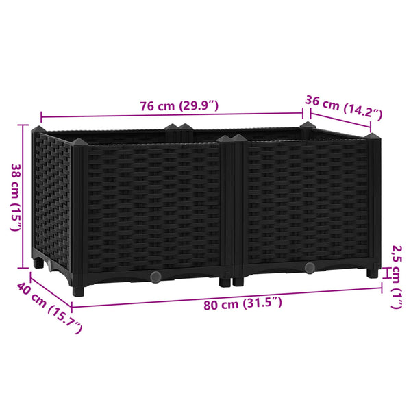 Raised Garden Beds Raised Bed 80X40x38 Cm Polypropylene