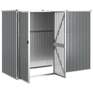 Sheds Summerhouses Carports Garden Tool Shed Grey 225X89x161 Cm Galvanised Steel