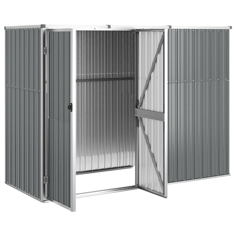 Sheds Summerhouses Carports Garden Tool Shed Grey 225X89x161 Cm Galvanised Steel