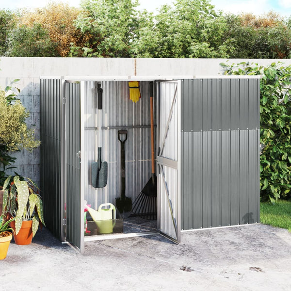 Sheds Summerhouses Carports Garden Tool Shed Grey 225X89x161 Cm Galvanised Steel