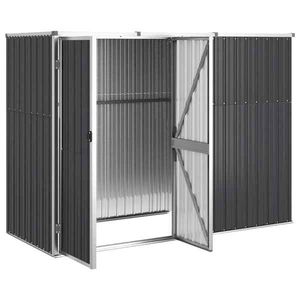 Sheds Summerhouses Carports Garden Tool Shed Anthracite 225X89x161 Cm Galvanised Steel