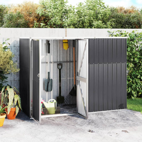 Sheds Summerhouses Carports Garden Tool Shed Anthracite 225X89x161 Cm Galvanised Steel