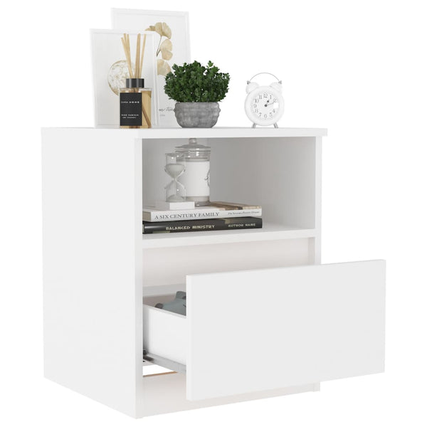 Bedside Tables Bed Cabinet White 40X40x50 Cm Engineered Wood