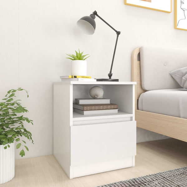 Bedside Tables Bed Cabinet White 40X40x50 Cm Engineered Wood