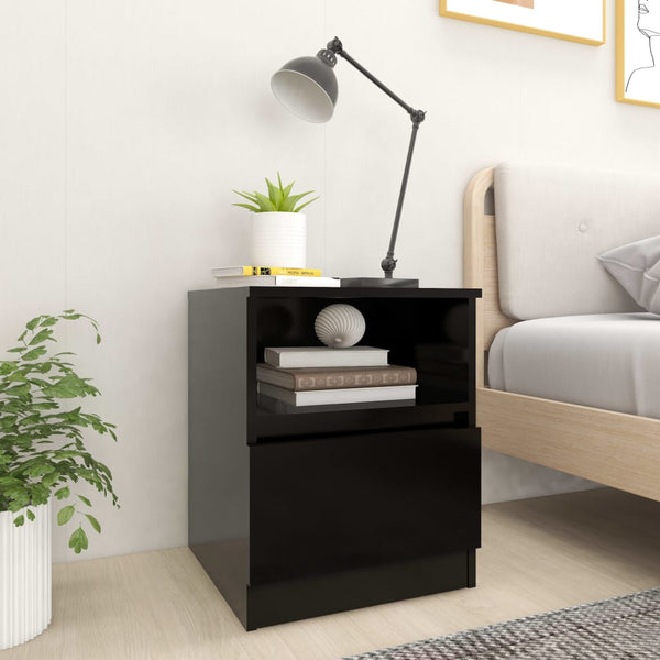 Bedside Tables Bed Cabinets 2 Pcs Black 40X40x50 Cm Engineered Wood