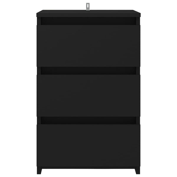 Bedside Tables Bed Cabinet Black 40X35x62.5 Cm Engineered Wood