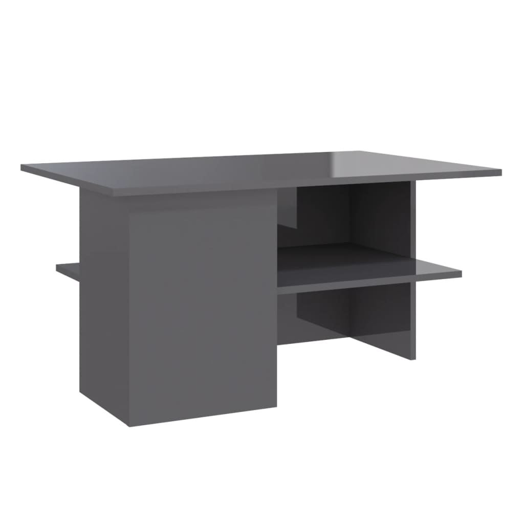 Coffee Tables Coffee Table High Gloss Grey 90X60x46.5 Cm Engineered Wood