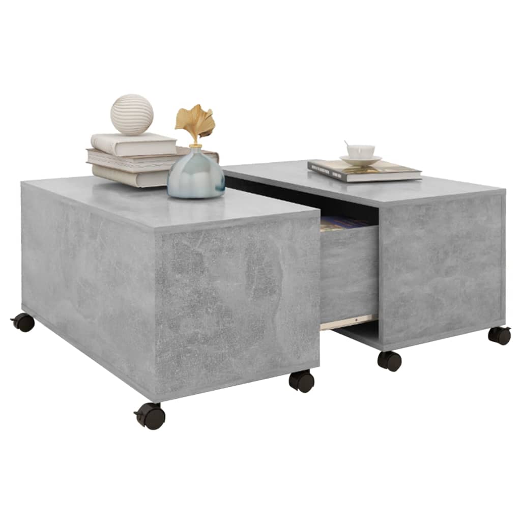 Coffee Tables Coffee Table Concrete Grey 75X75x38 Cm Engineered Wood