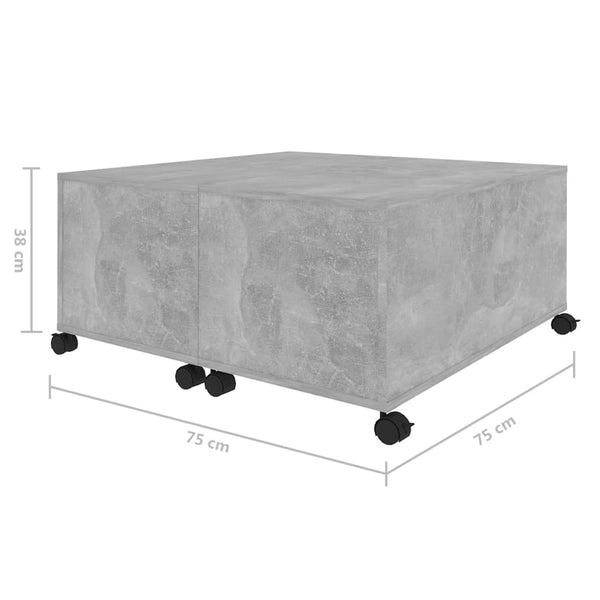 Coffee Tables Coffee Table Concrete Grey 75X75x38 Cm Engineered Wood