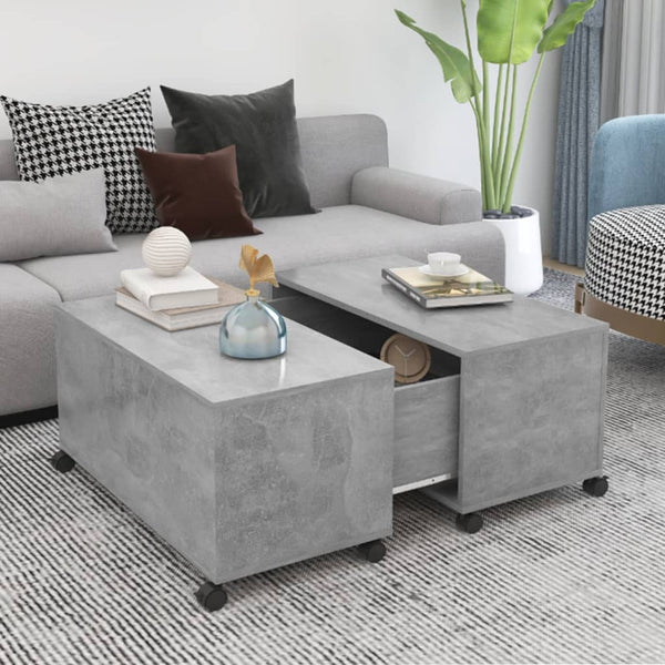 Coffee Tables Coffee Table Concrete Grey 75X75x38 Cm Engineered Wood