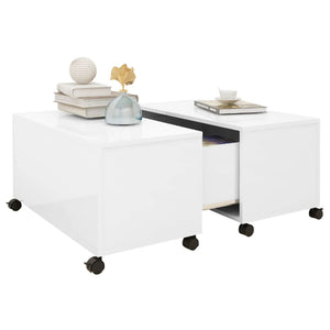 Coffee Tables Coffee Table High Gloss White 75X75x38 Cm Engineered Wood