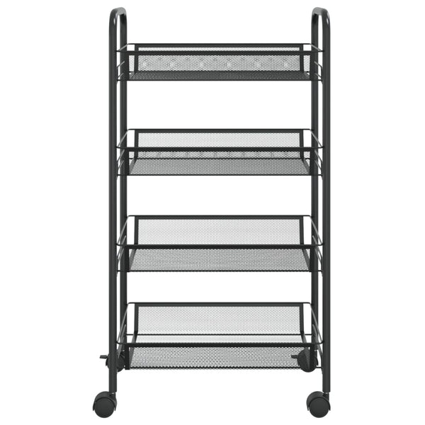 Kitchen Carts 4 Tier Kitchen Trolley Black 46X26x85 Cm Iron