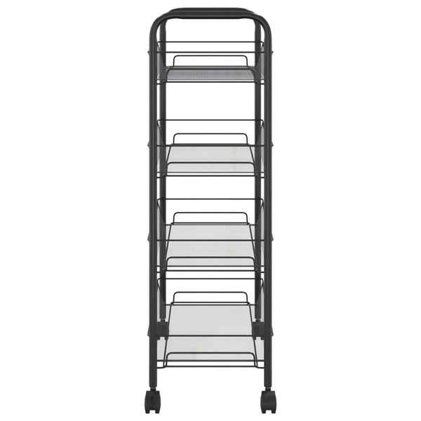 Kitchen Carts 4 Tier Kitchen Trolley Black 46X26x85 Cm Iron