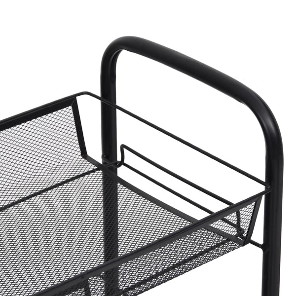 Kitchen Carts 4 Tier Kitchen Trolley Black 46X26x85 Cm Iron