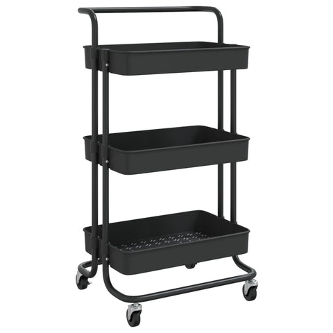 Kitchen Carts 3 Tier Kitchen Trolley Black 42X35x85 Cm Iron And Abs