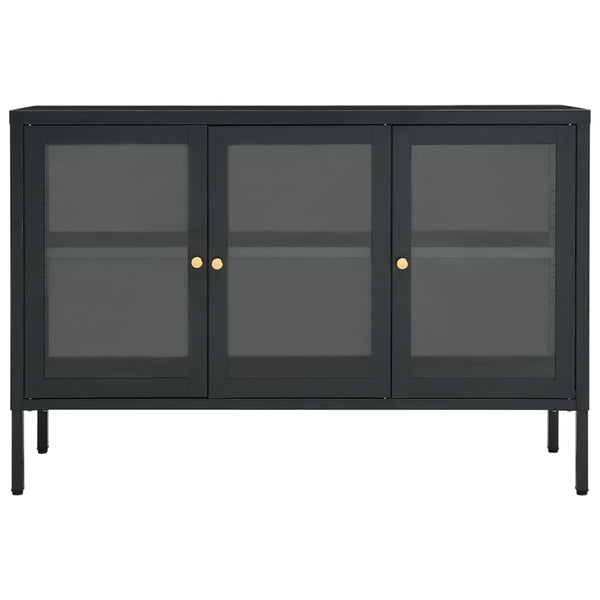 Sideboards & Buffets Sideboard Anthracite 105X35x70 Cm Steel And Glass