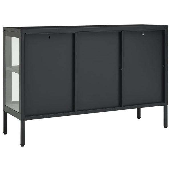 Sideboards & Buffets Sideboard Anthracite 105X35x70 Cm Steel And Glass