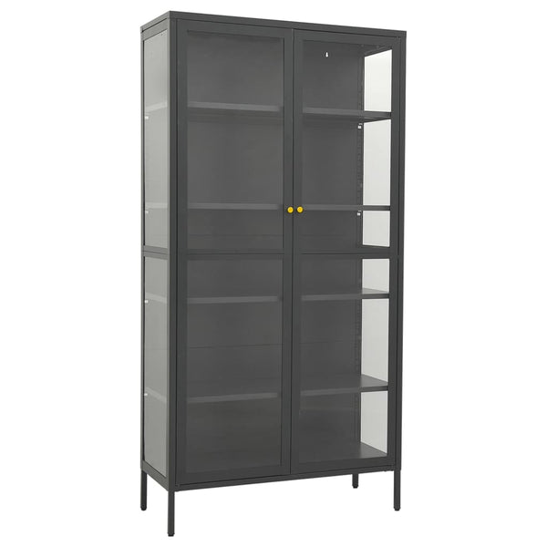 Cabinets & Cupboards Display Cabinet Anthracite 90X40x180 Cm Steel And Tempered Glass