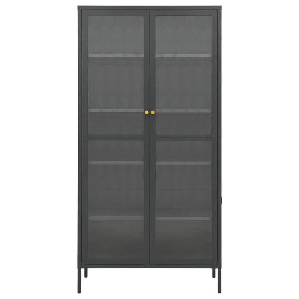 Cabinets & Cupboards Display Cabinet Anthracite 90X40x180 Cm Steel And Tempered Glass