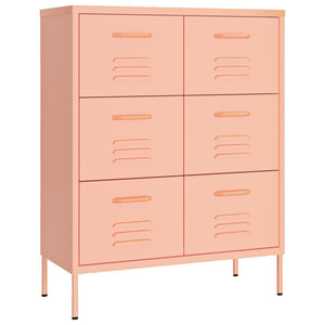 Cabinets & Cupboards Drawer Cabinet Pink 80X35x101.5 Cm Steel