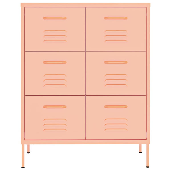 Cabinets & Cupboards Drawer Cabinet Pink 80X35x101.5 Cm Steel