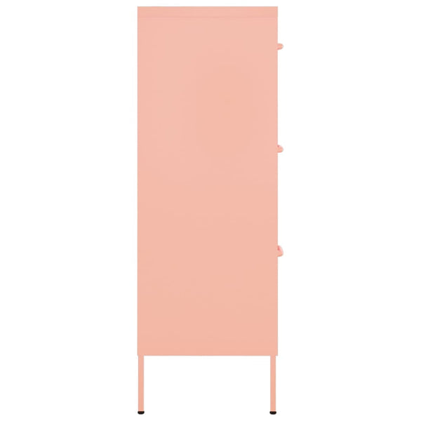 Cabinets & Cupboards Drawer Cabinet Pink 80X35x101.5 Cm Steel