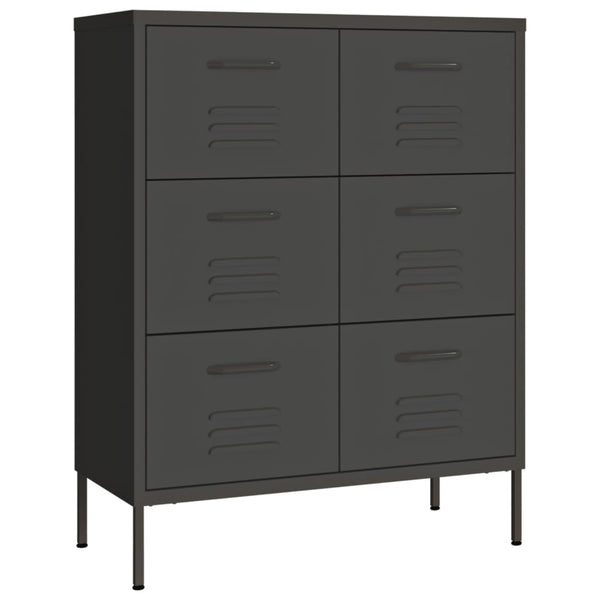 Cabinets & Cupboards Drawer Cabinet Anthracite 80X35x101.5 Cm Steel