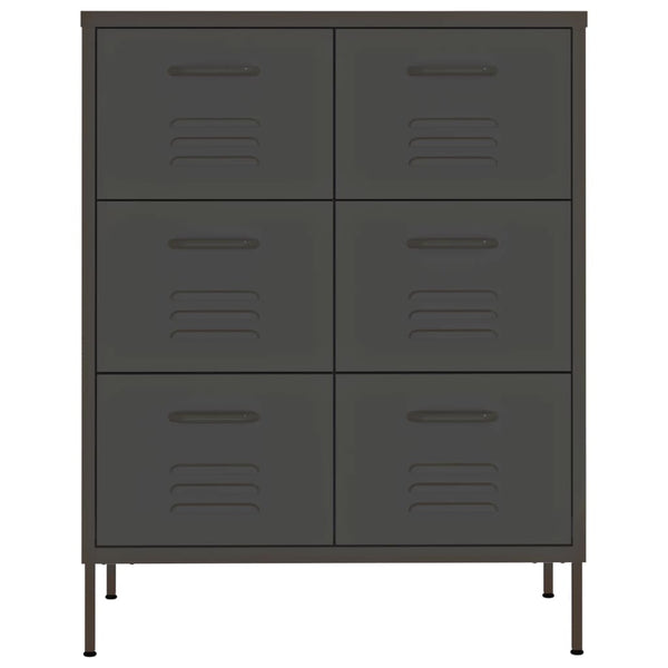 Cabinets & Cupboards Drawer Cabinet Anthracite 80X35x101.5 Cm Steel