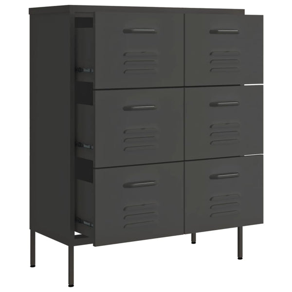 Cabinets & Cupboards Drawer Cabinet Anthracite 80X35x101.5 Cm Steel