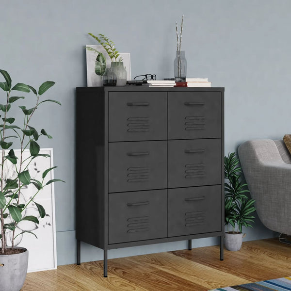 Cabinets & Cupboards Drawer Cabinet Anthracite 80X35x101.5 Cm Steel