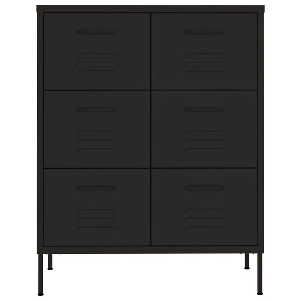 Cabinets & Cupboards Drawer Cabinet Black 80X35x101.5 Cm Steel