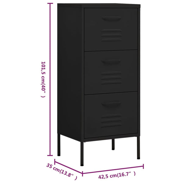 Cabinets & Cupboards Storage Cabinet Black 42.5X35x101.5 Cm Steel