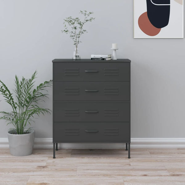 Dressers & Chests of Drawers Chest Of Drawers Anthracite 80X35x101.5 Cm Steel