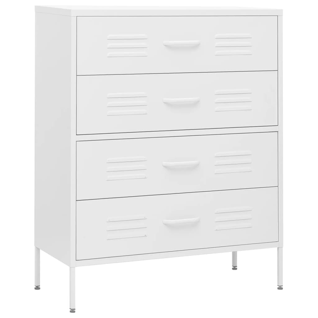 Dressers & Chests of Drawers Chest Of Drawers White 80X35x101.5 Cm Steel