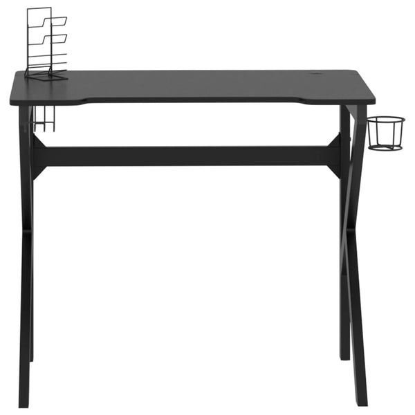 Home Office Desks Gaming Desk With K Shape Legs Black 90X60x75 Cm