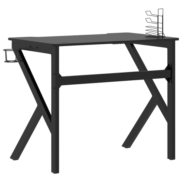 Home Office Desks Gaming Desk With K Shape Legs Black 90X60x75 Cm