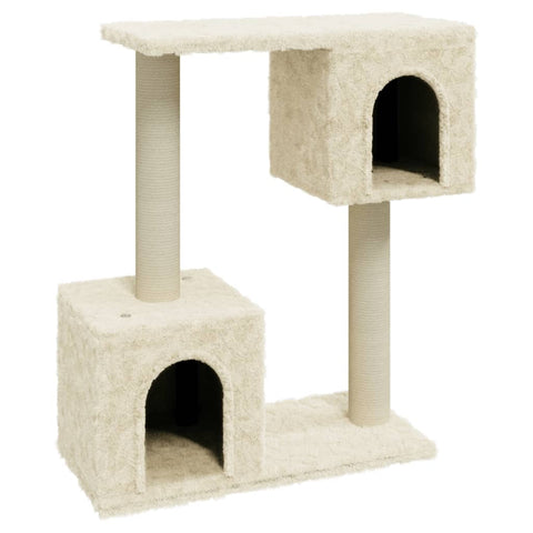 Furniture & Scratchers Cat Tree With Sisal Scratching Posts Cream 60 Cm