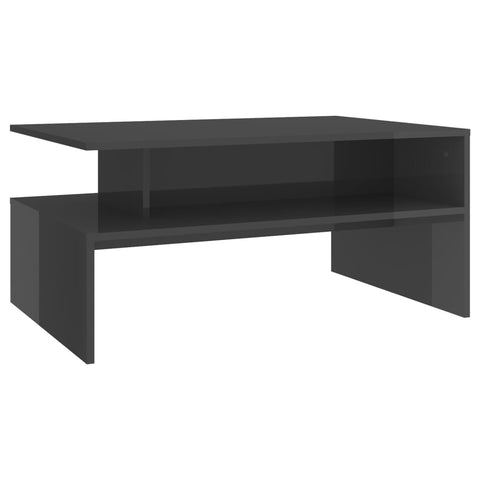 Coffee Tables Coffee Table High Gloss Grey 90X60x42.5 Cm Engineered Wood