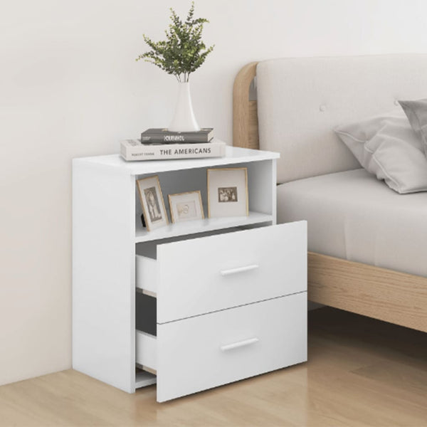 Bedside Tables Bed Cabinets 2 Pcs White 50X32x60 Cm