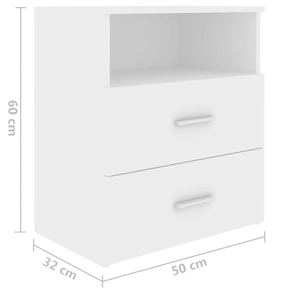 Bedside Tables Bed Cabinets 2 Pcs White 50X32x60 Cm