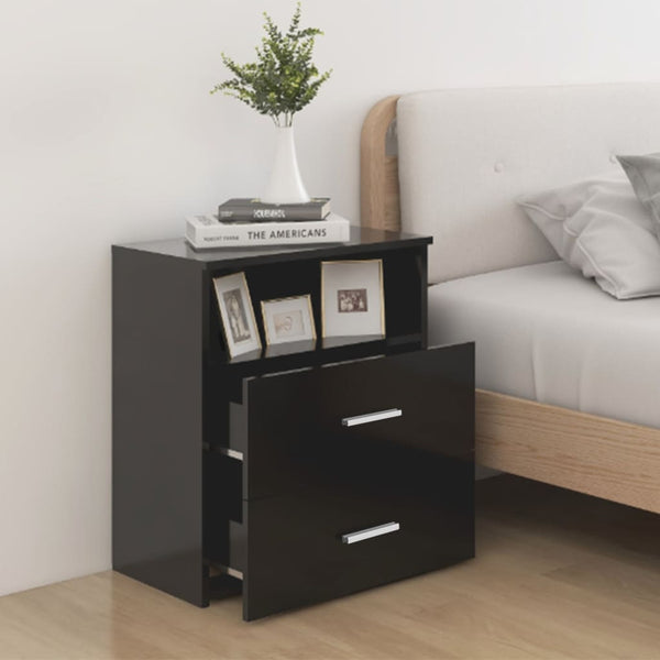 Bedside Tables Bed Cabinet Black 50X32x60 Cm