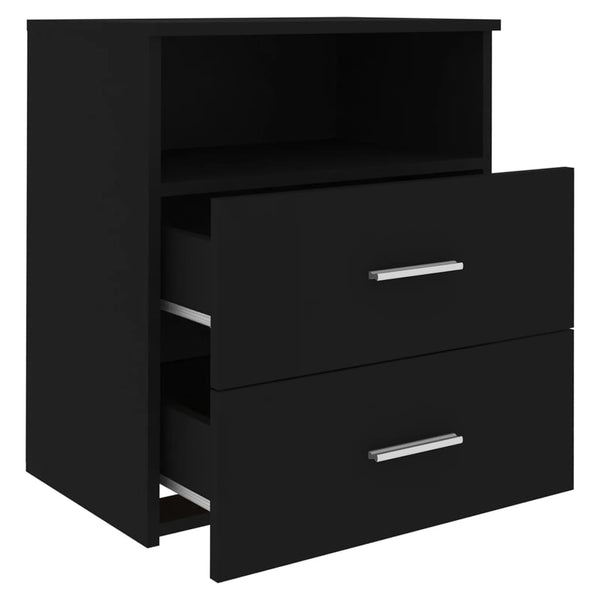 Bedside Tables Bed Cabinet Black 50X32x60 Cm