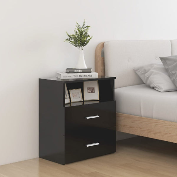 Bedside Tables Bed Cabinet Black 50X32x60 Cm